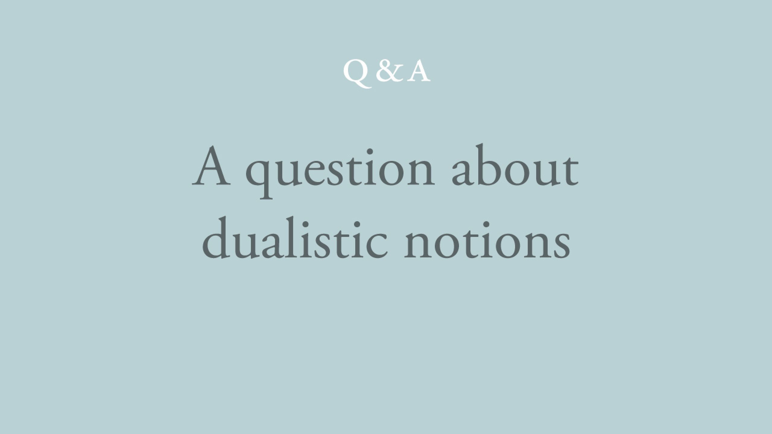 Why use dualistic notions to share the non-dual understanding?