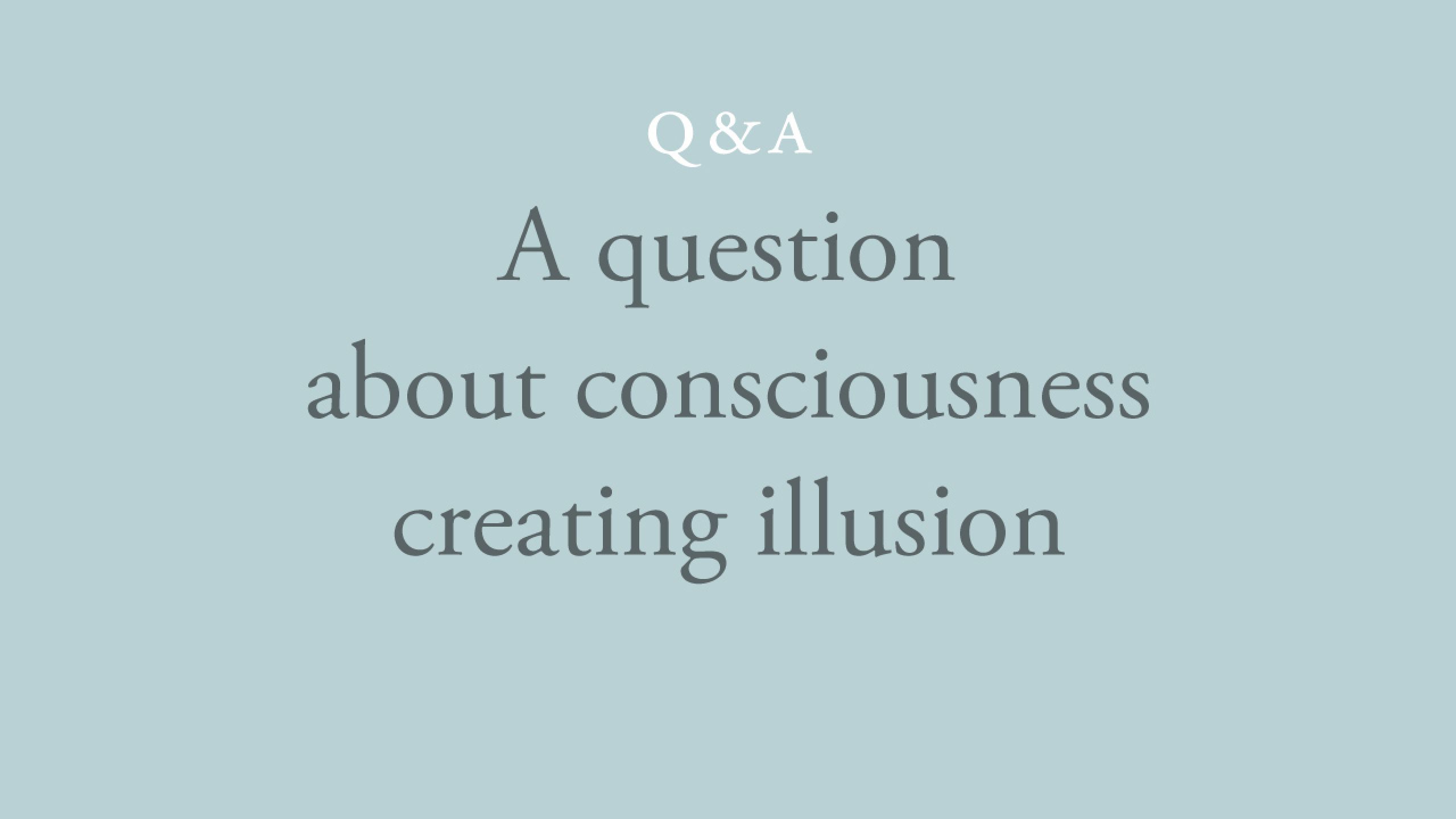 Why does consciousness arise as illusion?