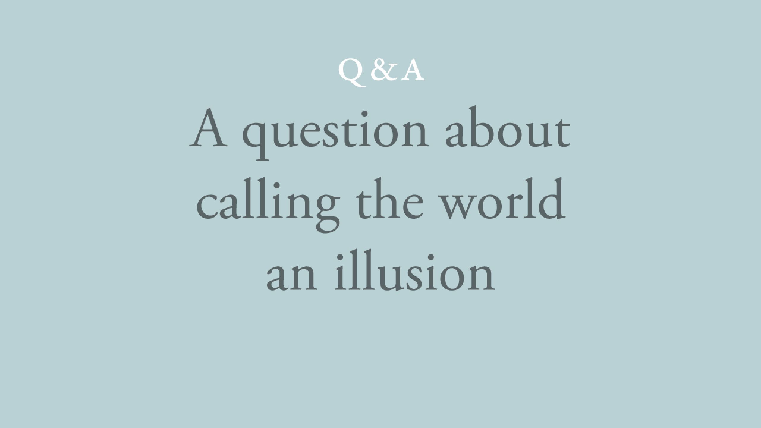 Is calling the world an illusion only semantics? 