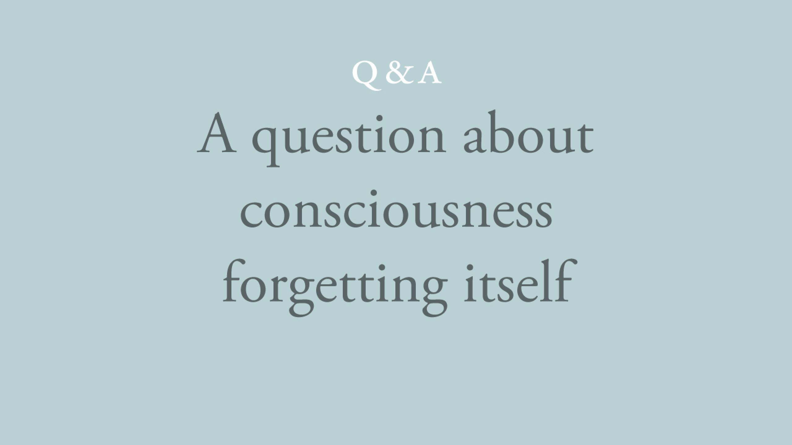 Why does consciousness forget itself?