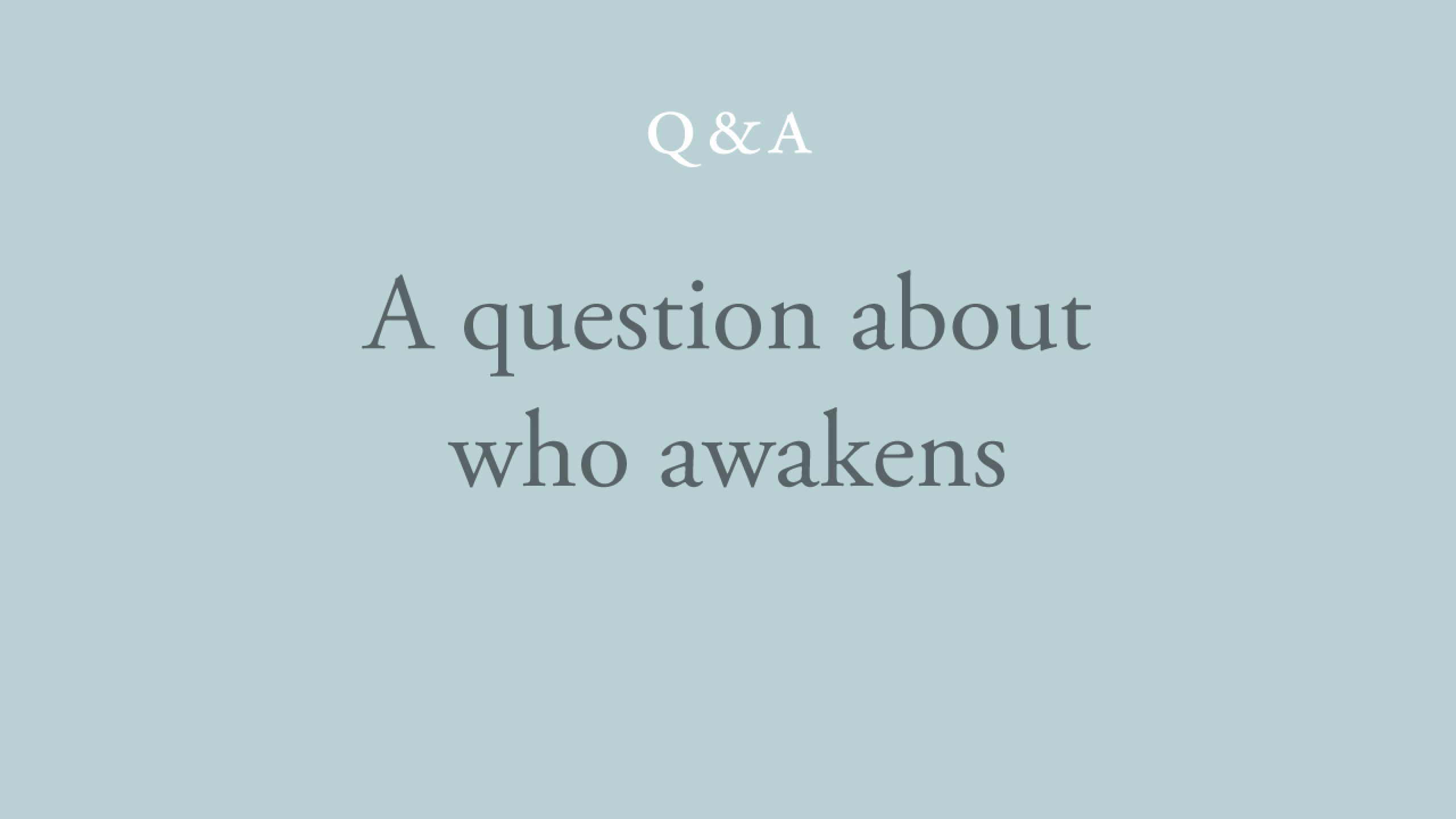 Who awakens?